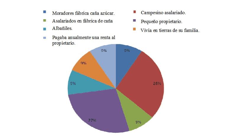  Figura 3. Situación laboral de los campesinos de Donha Antonia antes de la creación del asentamiento