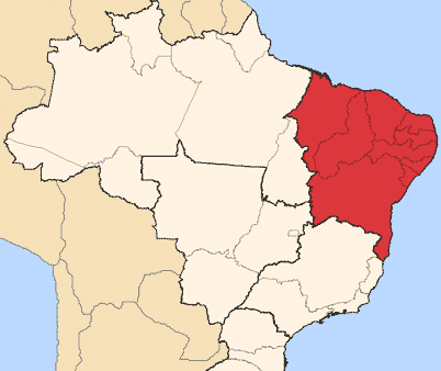 Mapa 1. Estado de Paraíba, nordeste de Brasil.