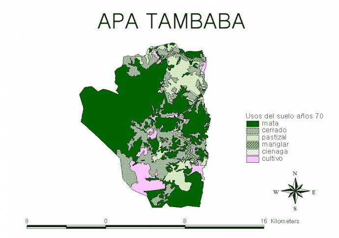 Mapa 2 (usos del suelo, año 1970, elaboración propia).