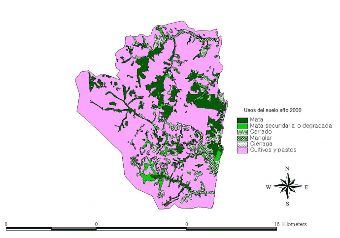 Mapa 3 (usos del suelo año 2000 elaboración propia).